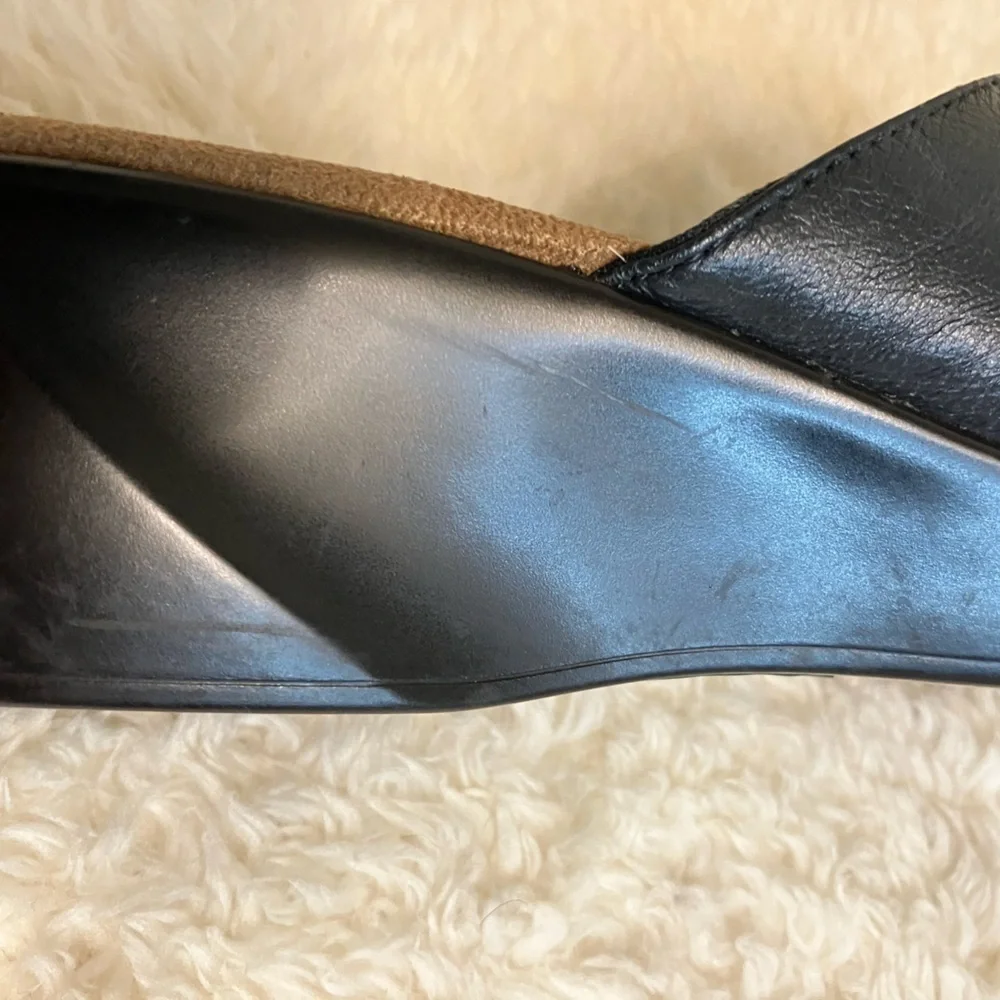 Womens Fitzwell Navy Leather Wedges Size 8.5